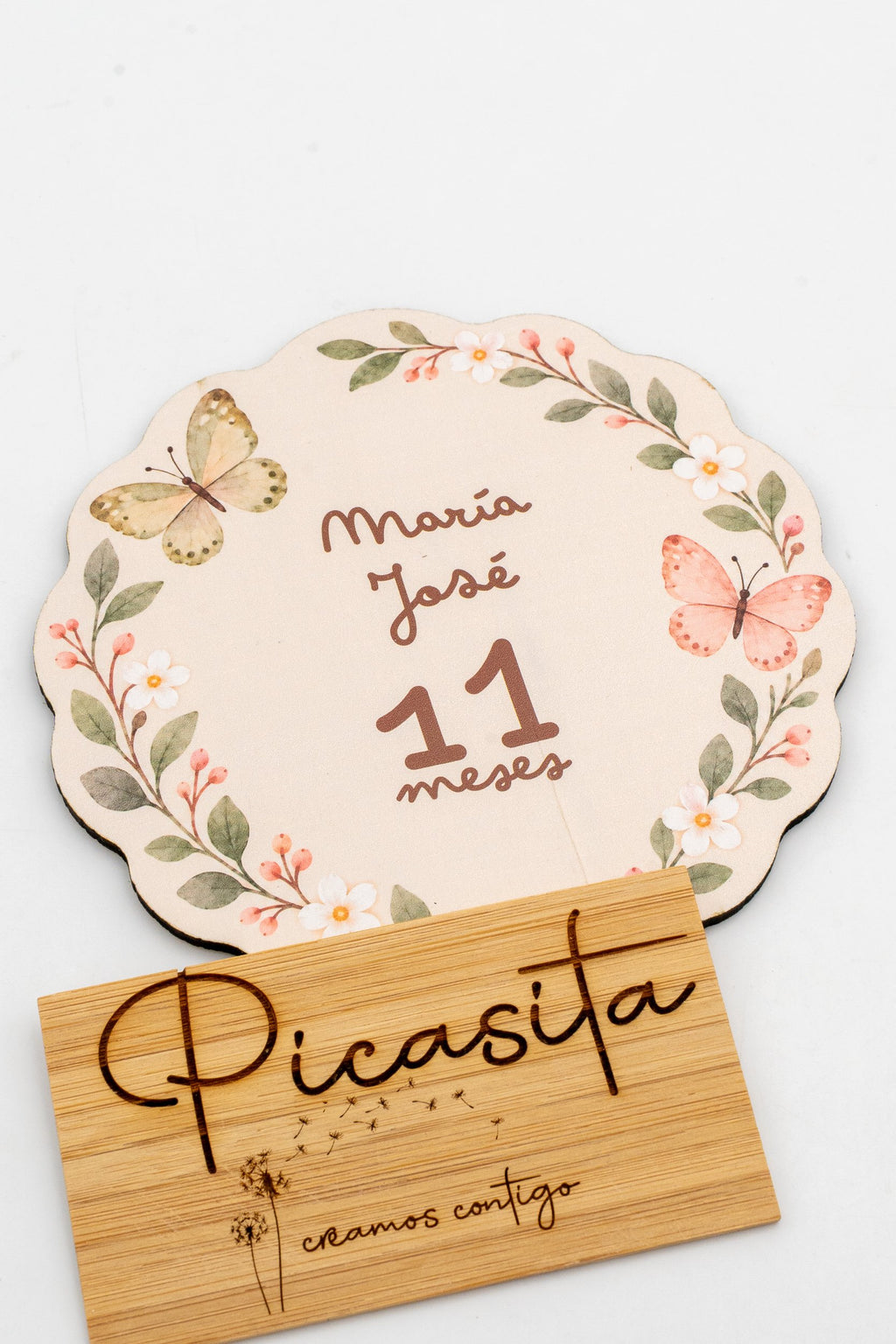Placas dos meses do bebé em madeira personalizadas