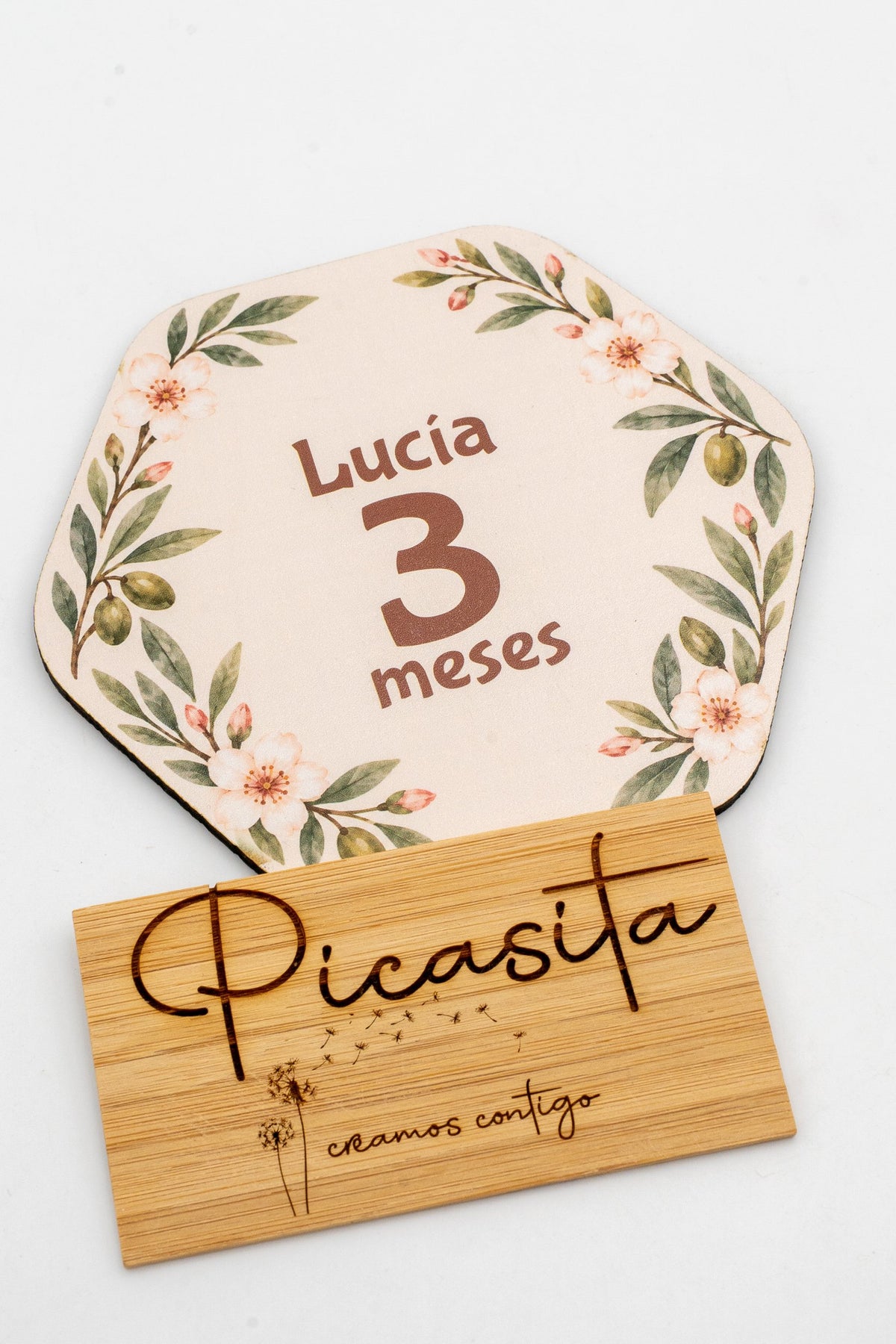 Placas dos meses do bebé em madeira personalizadas