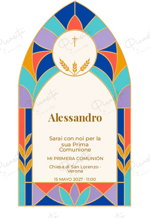 Invito di Prima Comunione Vetrata eucaristica · Alessandro