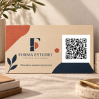 Simulação de Placa empresarial personalizada com QR · vista de pormenor