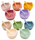 Taças de silicone com colher em várias cores