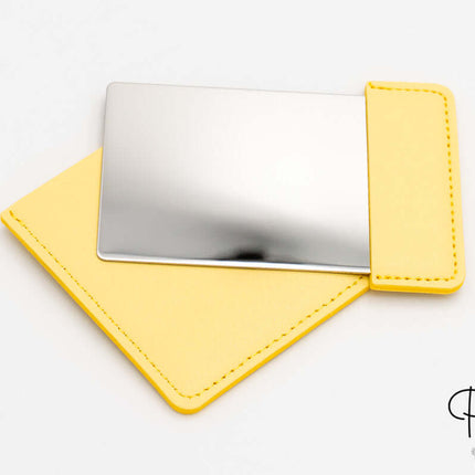 Espejo Rectangular de Acero y Cuero PU