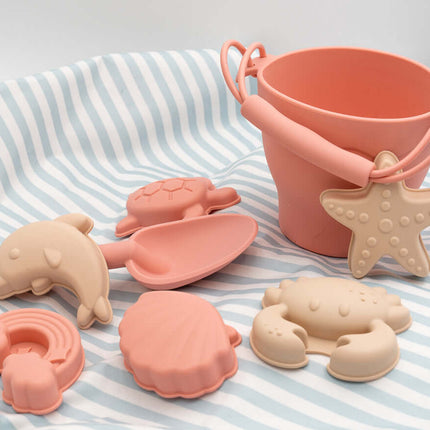 Kit de Cubos de Playa y Animales de silicona personalizados Coral y Arena
