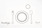 Individual em nuvem branco com o nome Covadonga e um serviço de mesa desenhado