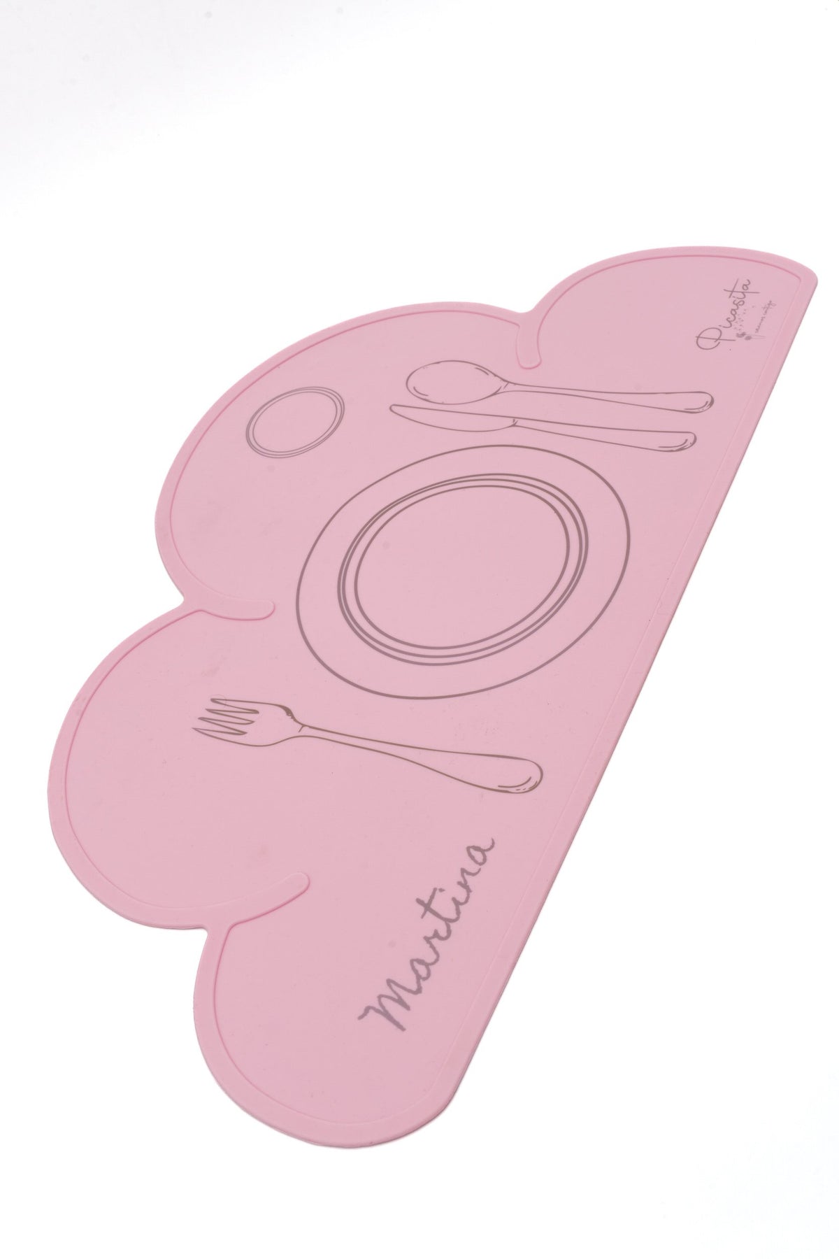 Individual em nuvem rosa-claro flexível, parcialmente enrolado