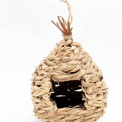 Nido para Pájaros de Madera y Paja