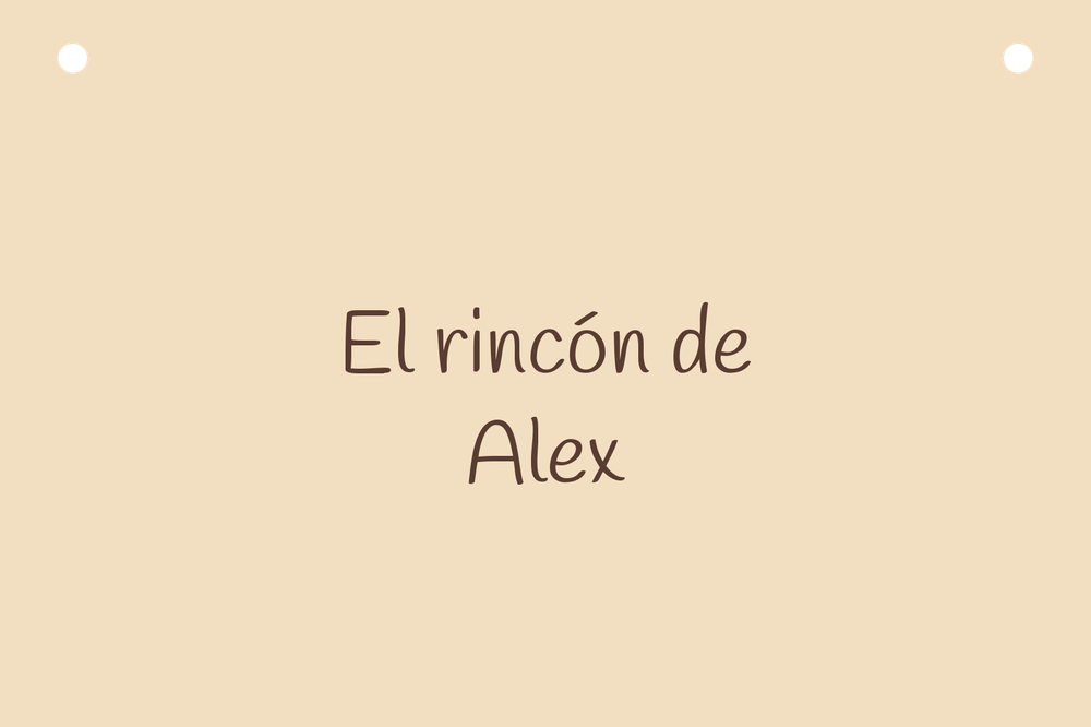 Pré-visualização digital da placa El rincón de Alex com Apenas texto.