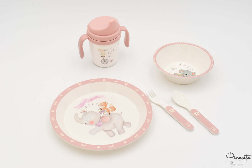 Vajilla Infantil Gamberritos Rosa